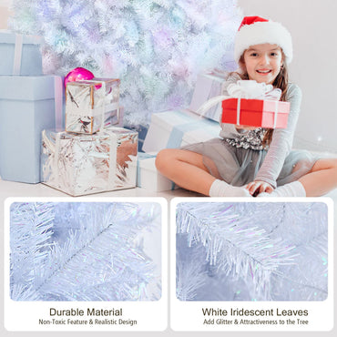 150CM White Hinged Artificial Christmas Tree with 792 Tips