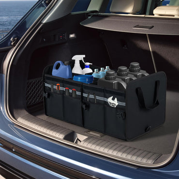 Car Trunk Organizer with Leakproof Cooler Bag and Adjustable Securing Straps