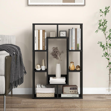 7-Cube Geometric Bookshelf Open Bookcase with Anti-Toppling Device