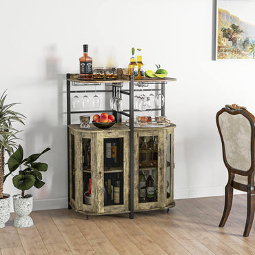 GiantexUK Industrial Wine Cabinet with Glass Holders