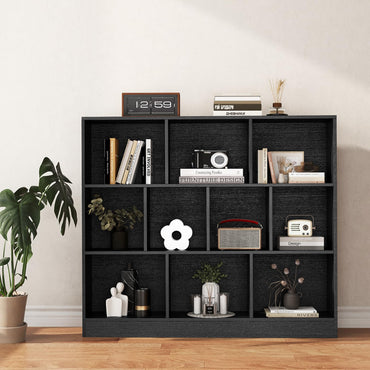 10-Cube Bookshelf Freestanding Storage Organizer with 2 Anti-Tipping Kits