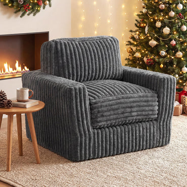 Furry Boneless Couch for Small Spaces with Removable Cover and Pillow
