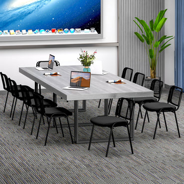 Set of 5 Stackable Waiting Room Chairs with Mesh Backrest and Waterfall Seat