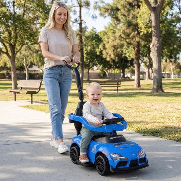 3 in 1 Ride on Push Car, Licensed Toyota Stroller Sliding Walking Car with Handle