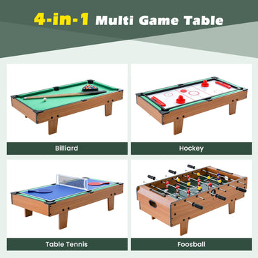4 in 1 Combo Game Table Set Foosball Table with Billiards