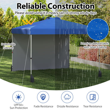3 x 3 m Pop up Canopy Tent with 1 Sidewall Wheeled Bag