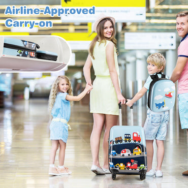 2 Pieces Kid Luggage Set with 4 Spinner Wheels and Telescopic Handle