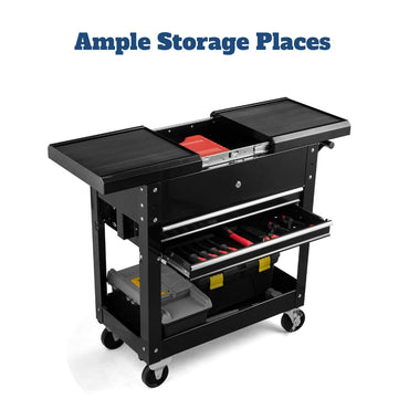 Lockable Rolling Tool Cart with Wheels and Drawers