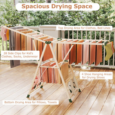 Indoor Outdoor Freestanding Metal Laundry Rack (184x56x99-168cm)