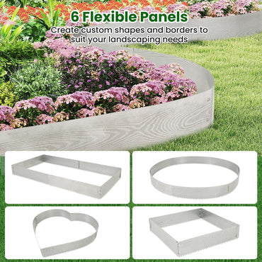 6-Pack 600 cm Galvanized Metal Landscape Edging for Lawn Yard