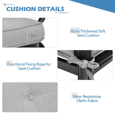 Garden Furniture Set with 2 Seat Cushioned Sofa and Coffee Table