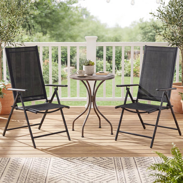 Folding Garden Chairs Set 2, Portable Outdoor Dining Chairs