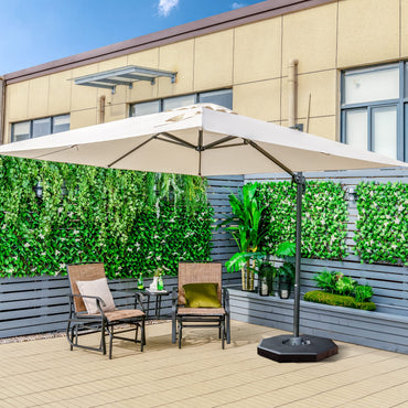 Patio Umbrella Square Offset with Cross Base and Tilt Adjustable