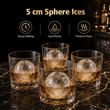 5 cm Ice Ball Maker with Self-Cleaning for Whiskey Cocktail Home Bar