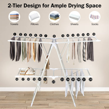 Folding Clothes Drying Rack for Indoor Outdoor