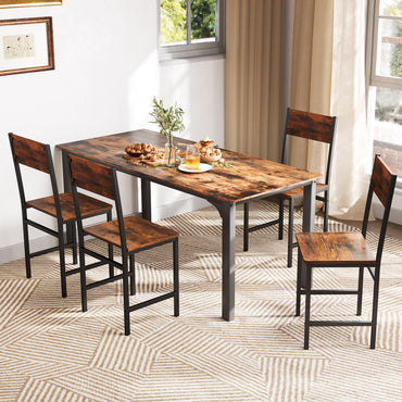 Dining Chairs Set of 2, Metal Frame Kitchen Chairs with Slanted Backrest