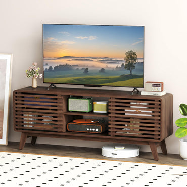 TV Stand for TVs up to 65 Inches Entertainment Center with Sliding Doors