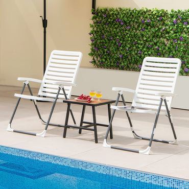 Two-fold Adjustable Reclining Folding Chair with 7-Level Backrest