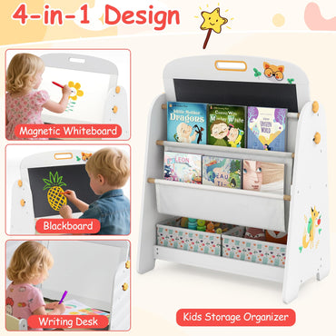 Kids Art Easel and Chair Set with Magnetic Whiteboard