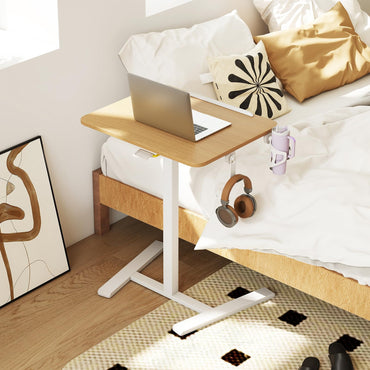 Foldable Mobile Standing Desk Rolling Laptop Desk with 90° Tiltable Tabletop