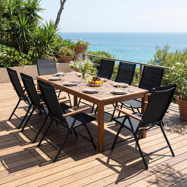 Folding Garden Chairs Set of 2/4, Outdoor Dining Chairs with Adjustable Backrest