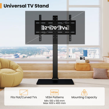 Height Adjustable Floor TV Stand with AV Shelf