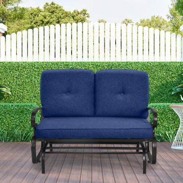 2 Person Outdoor Glider Bench with Cushions