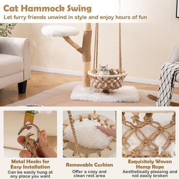 123cm Large Cats Tower with Hammock Swing