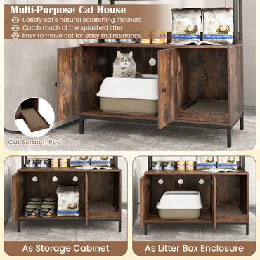Hidden Cats Washroom Furniture with 3-tier Storage Shelves