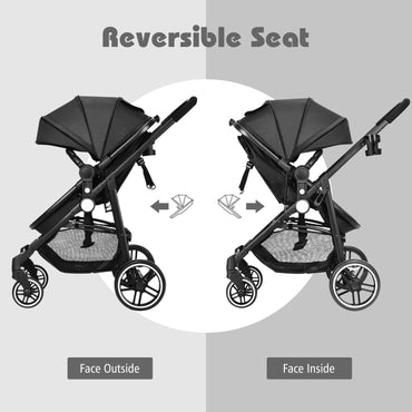 Foldable Travel System Pram with Reversible Seat