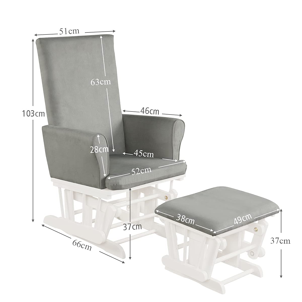 Reclining Maternity Chair with Padded Cushions