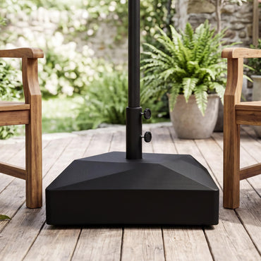 Water and Sand Fillable Umbrella Stand, Heavy Duty Square Market Table Umbrella Holder