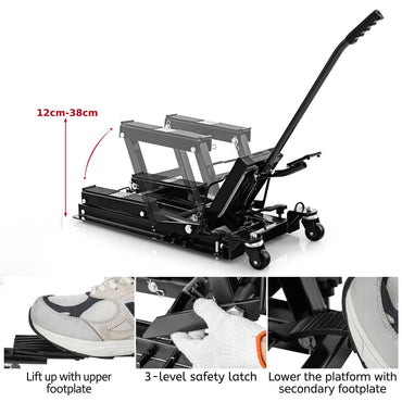 680 kg Motorcycle Hydraulic Lift with 3 Level Height Adjustable Platform