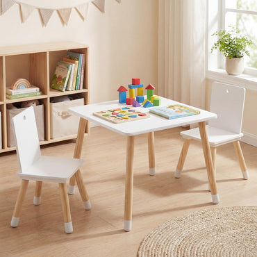 Kids Table and Chair Set, Children Activity Table with 2 Chairs