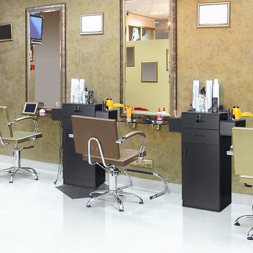 Beauty Salon Storage Cabinet with 6 Hair Dryer Holders