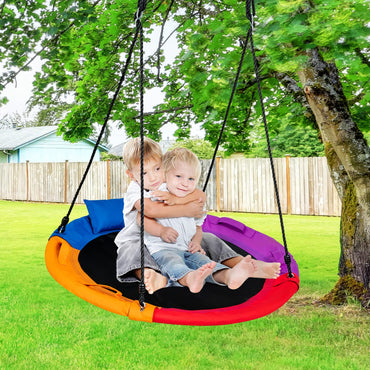 40" Saucer Tree Swing, Flying Nest Swing with Handle & Pillow