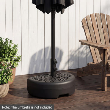 25kg Half Round Parasol Base, Water and Sand Fillable Patio Umbrella Stand