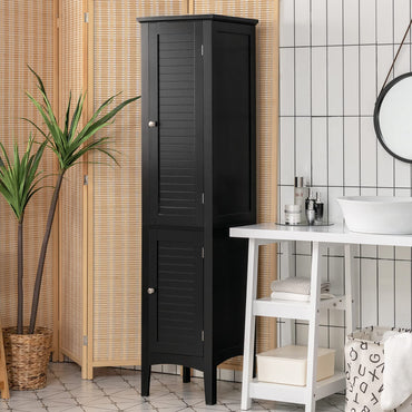 2 Door 160cm High Freestanding Bathroom Cabinet with 5 Tier Shelves