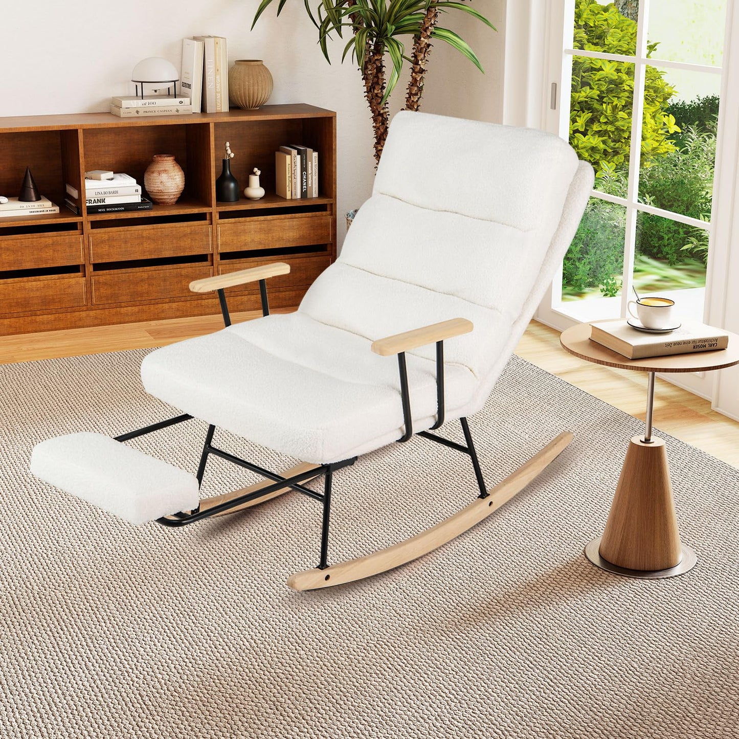 Nursery Rocking Chair Teddy Velvet Upholstered Rocking Chair