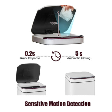 13L Automatic Trash Bin for Home Office Bedroom Bathroom