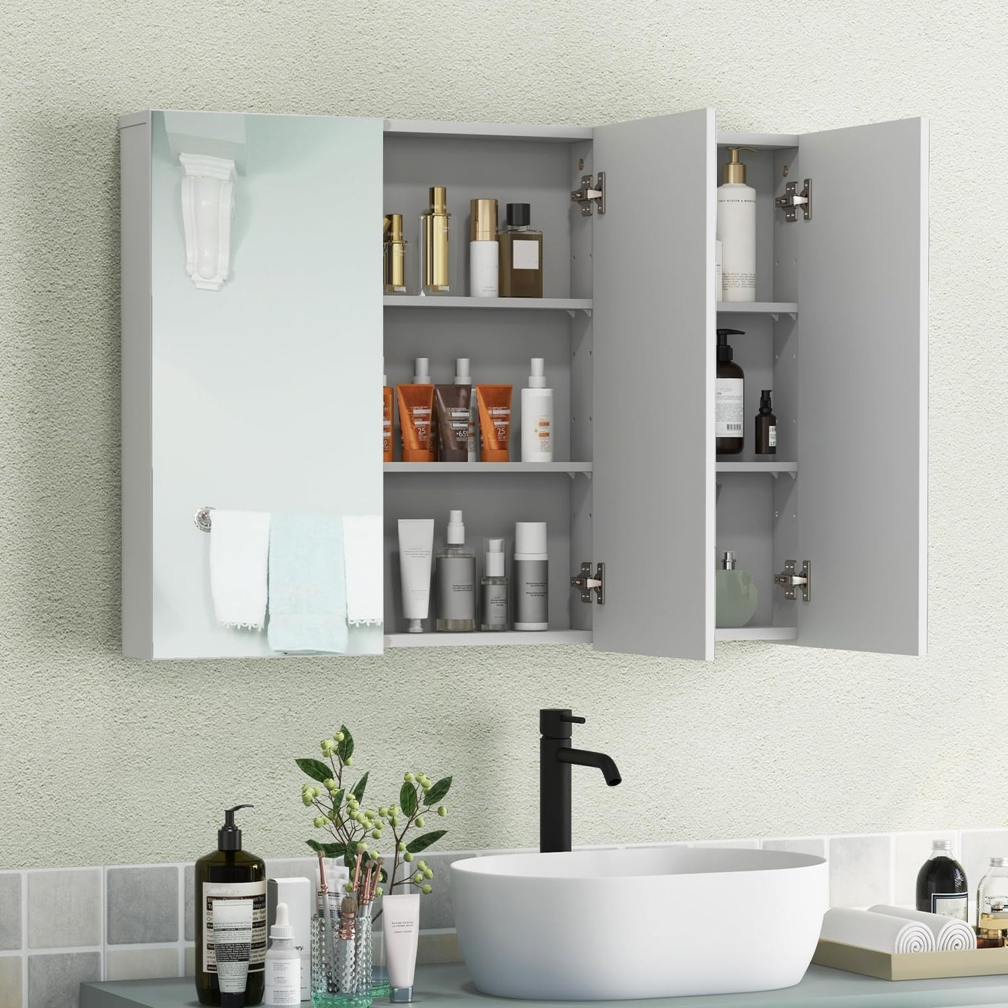 Frameless Bathroom Wall Mounted Medicine Cabinet with Mirror