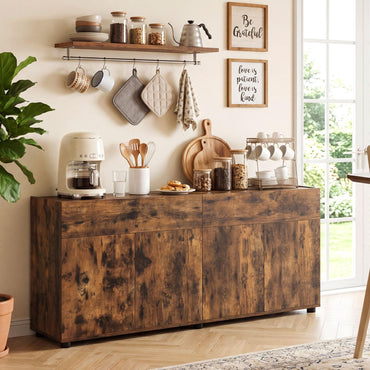 160cm Large Buffet Sideboard, 4 Door Storage Cabinet