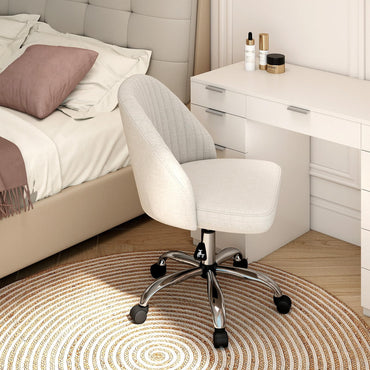 Swivel Office Chair, Ergonomic Armless Height Adjustable Desk Chair with Wheels