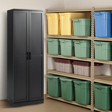 Wooden Storage Cabinet with 2 Doors and Adjustable Shelves