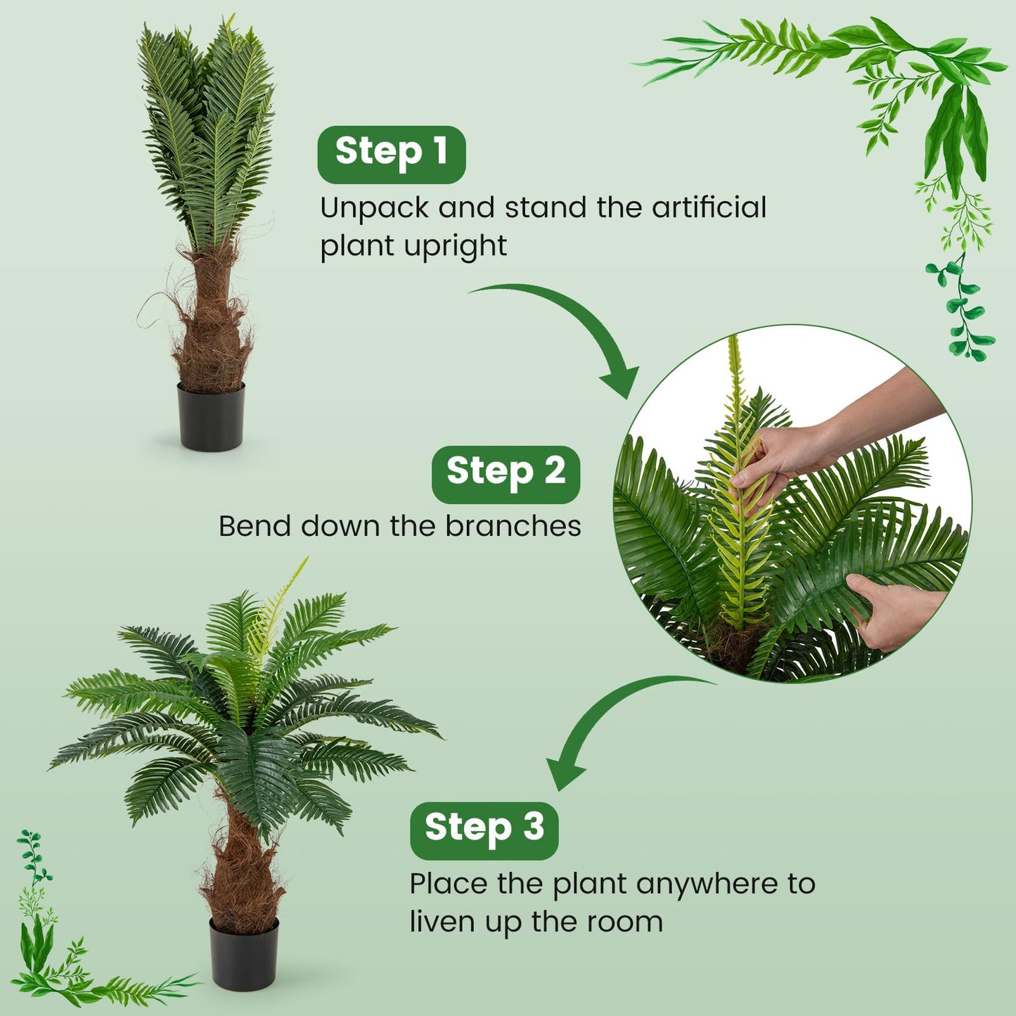 Artificial Cycas Tree 106 CM Palm Paradise Plant