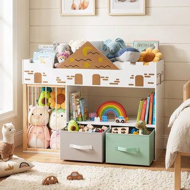 Toy Storage Organizer with Stuffed Animal Storage and Open Shelves
