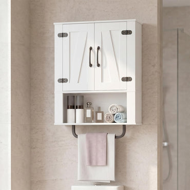 Bathroom Wall Cabinet Farmhouse Wall Mounted Organizer with 2 Barn Doors