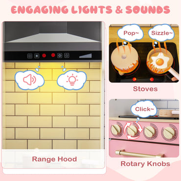 Kitchen Playset for Kids with Realistic Lights and Sounds