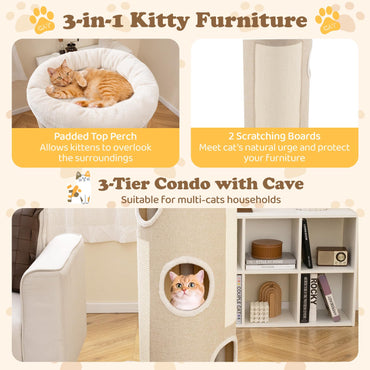 4-Level Cat House for Indoor Cats with Removable Perch