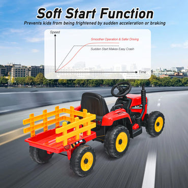 Kids Electric Tractor with Detachable Trailer